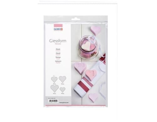 Glorex Seife Giessform Herzen 50 - 65 mm