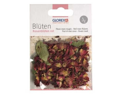 Glorex Blüten Rosenblüten rot 3g
