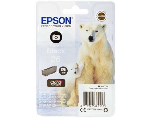 Tinte Epson C13T26114012, photo schwarz Expression Premium XP-600, XP-605