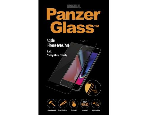 Panzerglass Displayschutz Privacy für iPhone 6/6s/7/8 jetblack / black