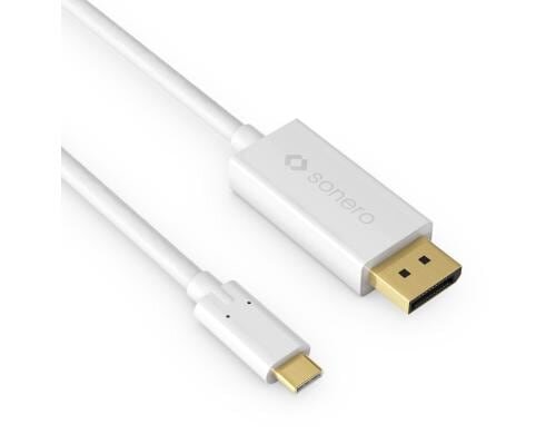 Sonero USB-C - Displayport Kabel, 2m Weiss, Auflösung bis 3820 x 2160 @ 60 Hz