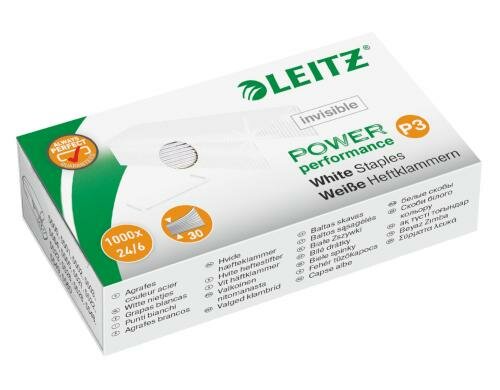 Leitz Power Performance P3 Heftklammern weiss, 24/6, 1000 Stück, bis 30 Blatt