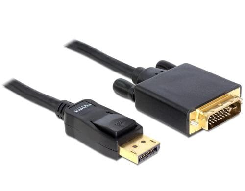 Delock DisplayPort - DVI-D Kabel, 3m Schwarz, Auflösung bis 1920 x 1200 @ 60 Hz
