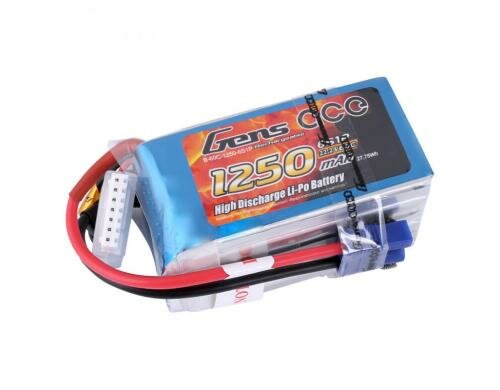 Gens LiPo-Akku 22.2V 1250mAh 60C 6S1P 76x36x41mm 216g