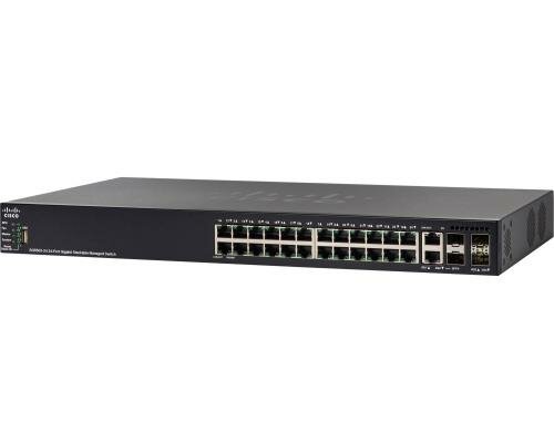 Cisco SG550X-24P: 24 Port Managed Switch 24xGE PoE+ (195W), 2xSFP+/RJ45 10G