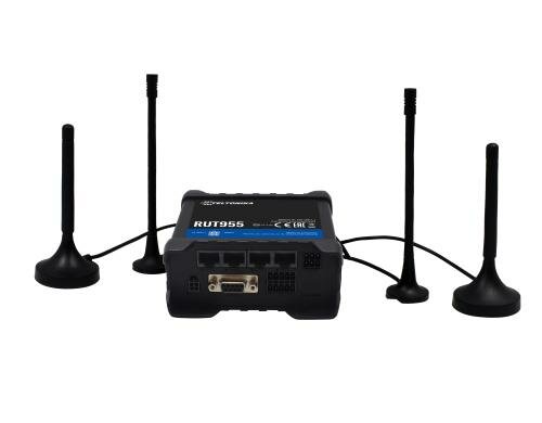 Teltonika LTE Dual-SIM Industrierouter 4x LAN, WLAN, LTE&WLAN&GPS-Antenne