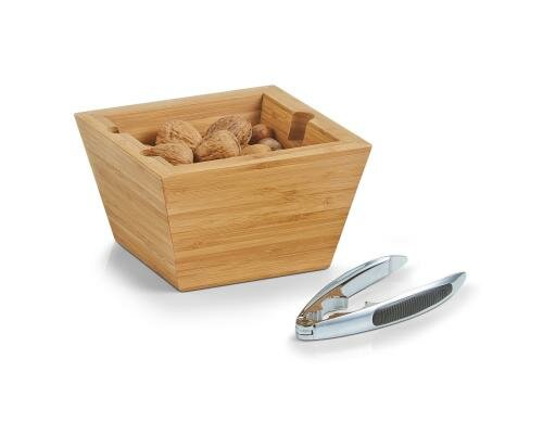 Zeller Present Nussknacker-Set Bamboo/Metalll verchromt