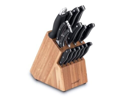 BergHOFF Messerblock 15tlg Studio Line inkl. 7 Küchenm., 6 Steakm. und 1 Geflügels