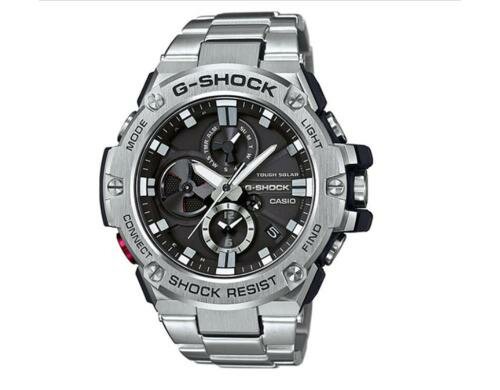 Casio G-SHOCK GST-B100D-1AER silber Resinband, Wasserdicht 200m, silber