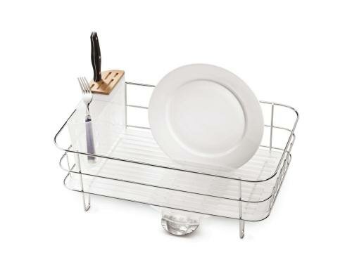 Simplehuman Drahtrahmen Abtropfgestell Edelstahl, Bambus