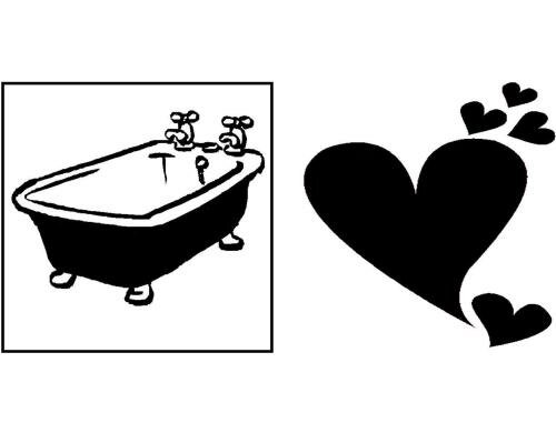Glorex Reliefeinlagen Herzen / Badewanne