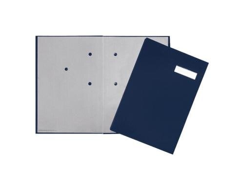 Pagna Unterschriftenmappe blau Kunststoff, 20 Fächer, Namensschild, A4