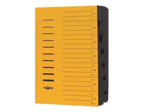 Pagna Ordnungsmappe mit Gummiband A4 gelb, 7teilig, 1-7/A-Z