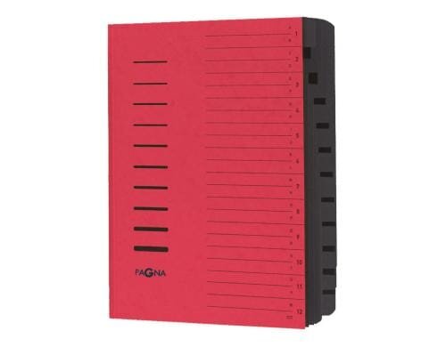 Pagna Ordnungsmappe mit Gummiband A4 rot, 12teilig, 1-12/A-Z