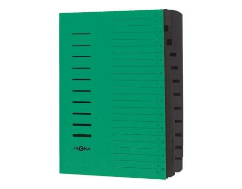 Pagna Ordnungsmappe mit Gummiband A4 grün, 12teilig, 1-12/A-Z