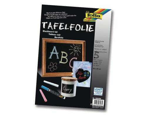 Folia Tafelfolie selbstklebend 5 Stück, Grösse 23x33cm