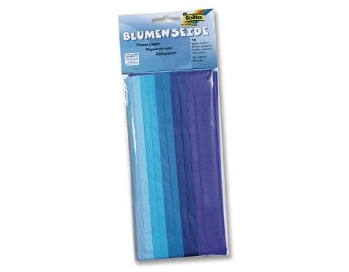 Folia Seidenpapier Ton in Ton Mix blau 10 Bogen, Grösse 12.5x25cm