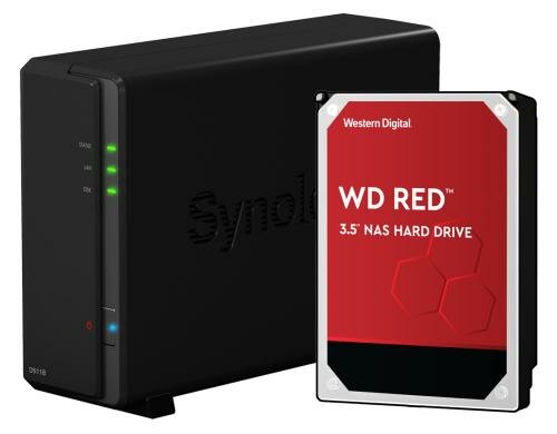 Synology DS118, 1-bay NAS inkl. 1x 3TB HDD WD RED