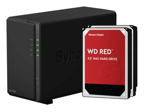 Synology DS218play, 2-bay NAS inkl. 2x 2TB HDD WD Red