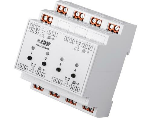 Homematic Funk-Schaltaktor 4-fach Hutschienenmontage, 4 Eingänge, 4 Ausgänge