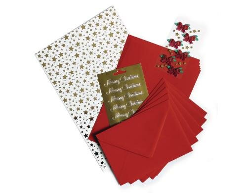 Artoz Kartenbastelset rot gold Set für 5 Karten