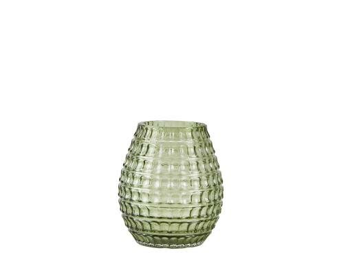 Villa Vase Glas 9x11cm dunkelgrün 1 Stück, D 9cm - H 11,0cm