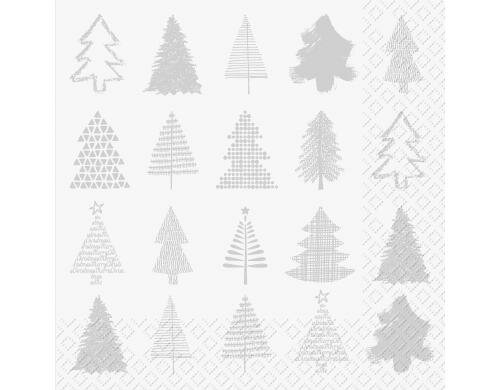 Stewo Servietten Josua silber 20 Stück, Grösse 33x33cm