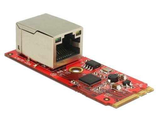 Delock M.2 Key A+E Netzwerkkarte, 1Gbps RJ-45 Anschluss, horizontal