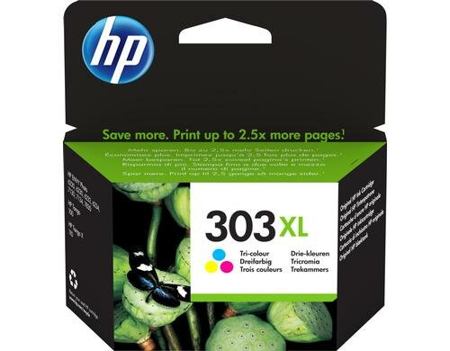 HP Tinte Nr. 303XL - Dreifarbig (T6N03AE) 10 ml, Seitenkapazität ~ 415 Seiten