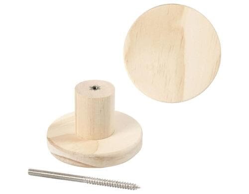 Creativ Company Holz Garderobehaken rund D: 7 cm, T: 4.5 cm