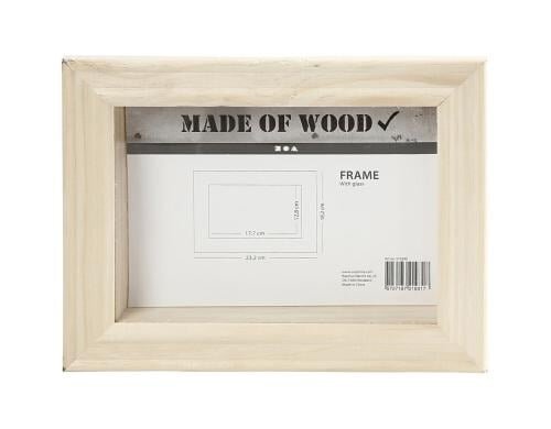 Creativ Company 3D-Rahmen mit Glas 18.2 x 23.2 x 2.5 cm, Kiefernholz
