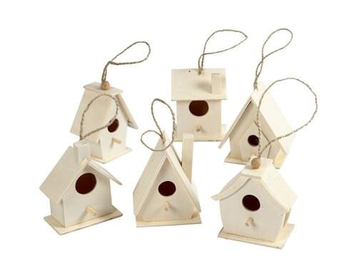 Creativ Company Vogelhäuschen 6 Stück, 7 cm
