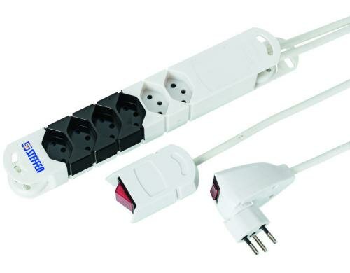 STEFFEN STEBA VARIABL Mousesteckerleiste 2xT13 direkt, 4xT13 geschaltet, 3m Kabel
