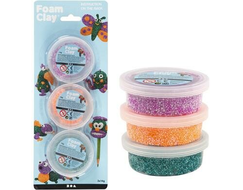 Creativ Company Foam Clay 3 x 14 g, Neon
