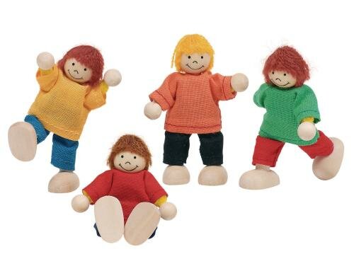 Biegepuppen Kinder H= 6 cm, Holz, 4 Teile