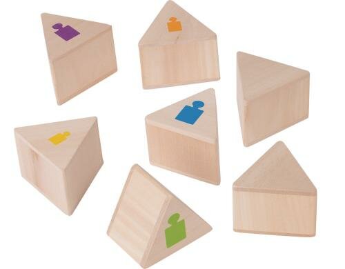 Memospiel Gewichte 6,7 x 6,7 x 5,8 cm, 12 Teile, Holz,