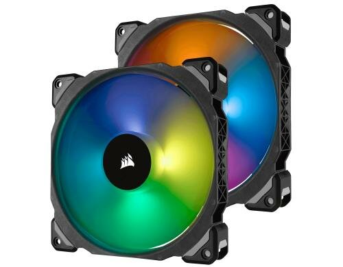 Gehäuselüfter Corsair ML140 PRO RGB 2er 120x120x25mm, 4Pin, 400-1200rpm, 20.4dBA