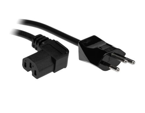 Apparatekabel C15 90°/Typ12, 2m H05VV-F 3G1.0, T12 montiert