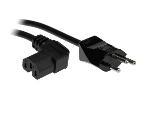 Apparatekabel C15 90°/Typ12, 3m H05VV-F 3G1.0, T12 montiert