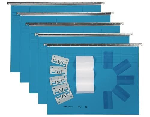 VETRO MOBIL Hängemappe Original A4 blau 25cm, 5er Pack inkl. Reiter