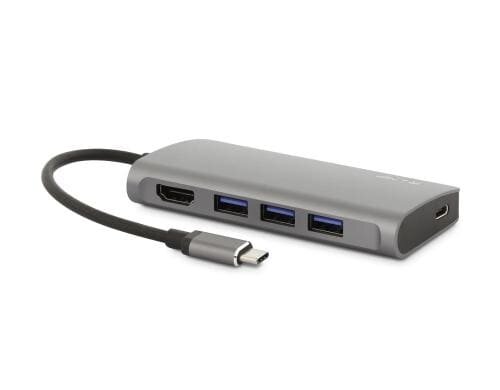 LMP USB-C 3.1 zu HDMI & 3xUSB3.0 Adapter Aluminium, Spacegrau, inkl. USB-C Laden