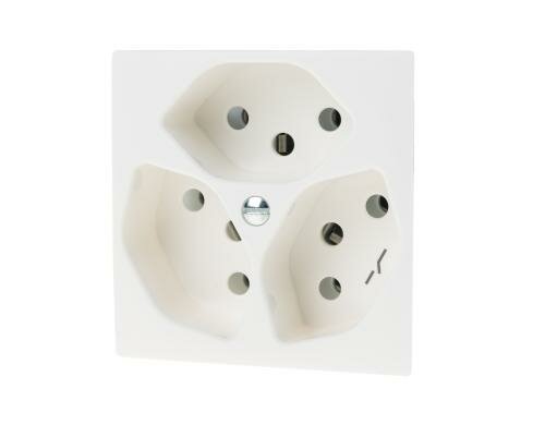 ABB Sidus UP-Steckdose 3xT13S E-Typ, 1x schaltbar, weiss