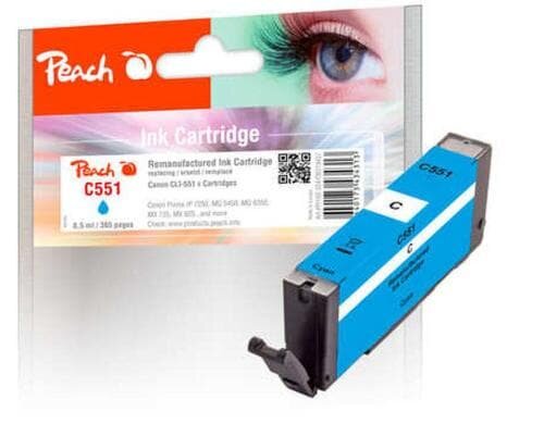 Peach Tinte Canon CLI-551 cyan zu IP7250, MG5450, MG6350,  8.5ml