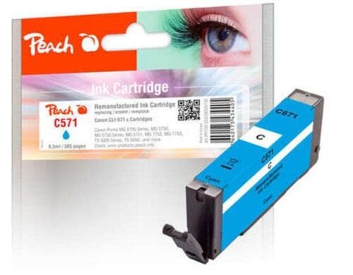 Peach Tinte Canon PGI-571 Cyan zu MG5700, 6800, 7700 Serie, 8.5ml