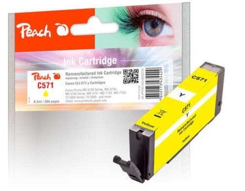Peach Tinte Canon PGI-571 Yellow zu MG5700, 6800, 7700 Serie, 8.5ml