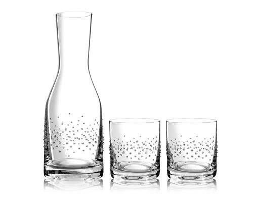 Bohemian Grace Dekanter Set Tropea 880ml, Dekanter mit 2 Gläsern