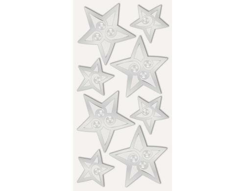 Heyda Weihnachtssticker Silbersterne 1 Packung