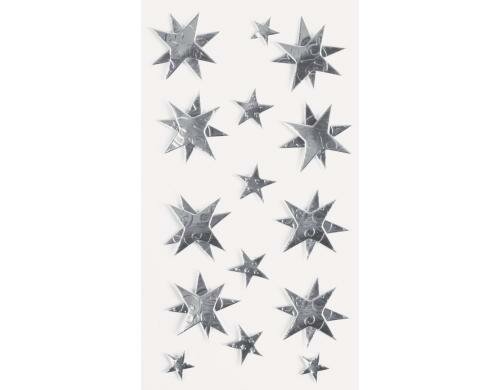 Heyda Weihnachtssticker Sterne silber 1 Packung