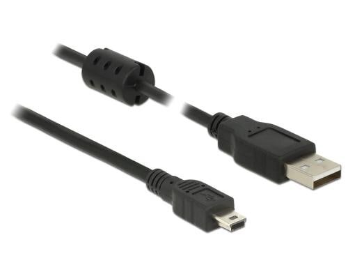 USB2.0-Kabel A-MiniB: 0.5m, schwarz
