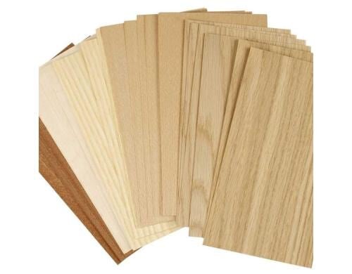 Creativ Company Furnierplatten 30 Stück sortiert, 22 x 12 cm, 0.5-0.7 mm